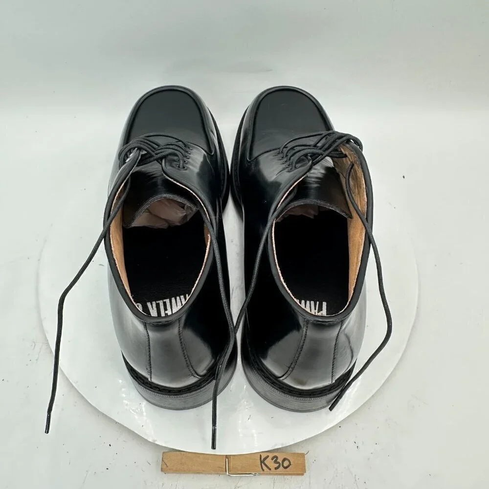 Men's Black Leather Lace-Up Dress Shoes